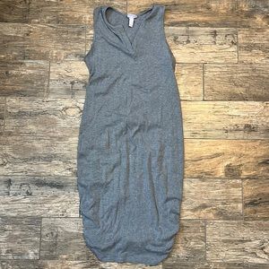 Gray Ribbed tank maternity dress